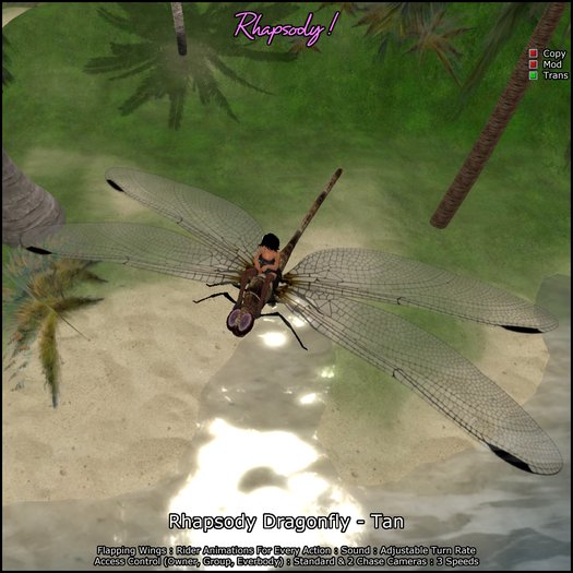 Rhapsody Dragonfly (Tan) Rideable Dragonfly