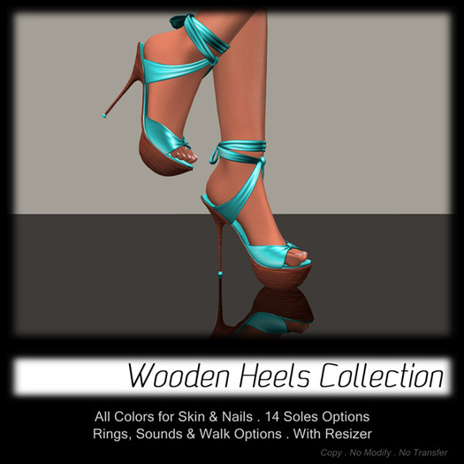- MPP - Wooden Heels - Cyan