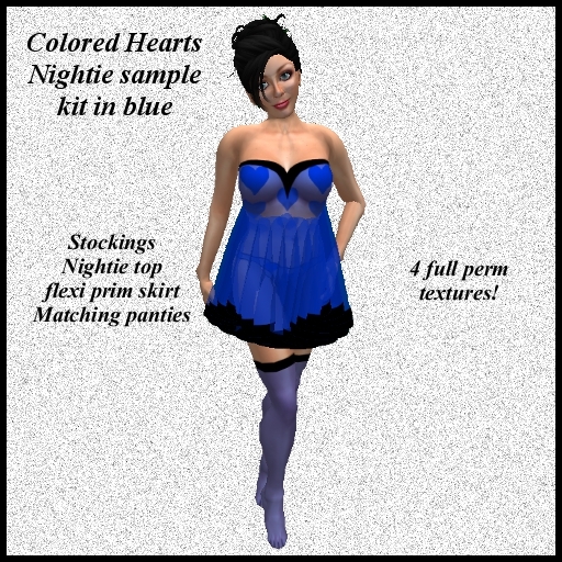 Eternal Creativity ~ Colored Hearts nightie sample kit (blue)