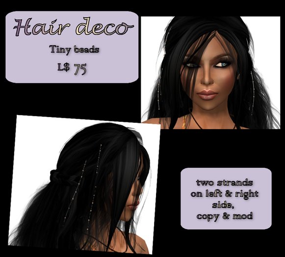 Hair deco tiny beads, set