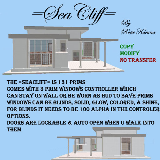 =SeaCliff= 131 Prims w/3 prim windows controller