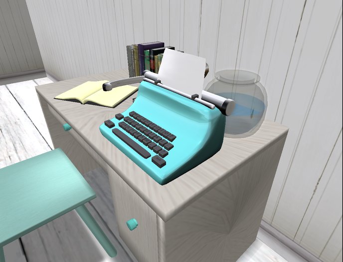 Shabby Chic 1950's Typewriter / Blue
