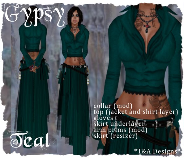 *T&A Designs* Gypsy outfit and accessories *TD* teal