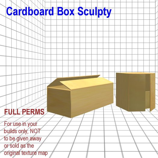 Second Life Marketplace - Cardboard Box Sculpty Map Full Perms
