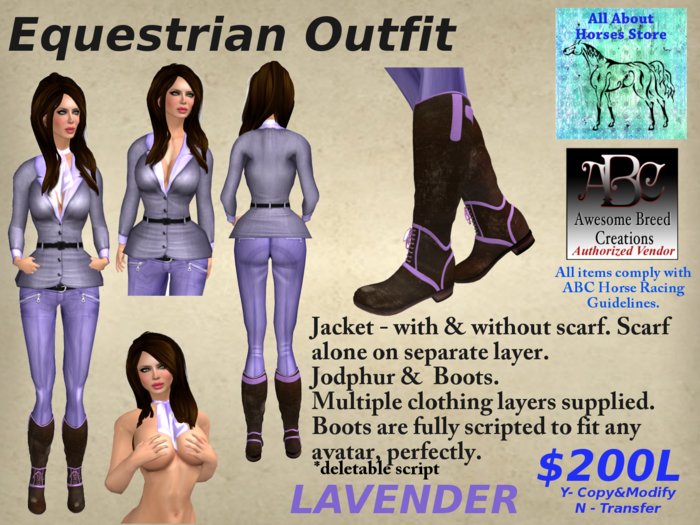 Horse Riding / Equestrian Outfit : Lavender Tweed