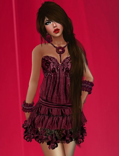 ^^MeL Millvale^^ Jewelry BurgundyRain Collection ( Necklace + Earrings + Bracelets )