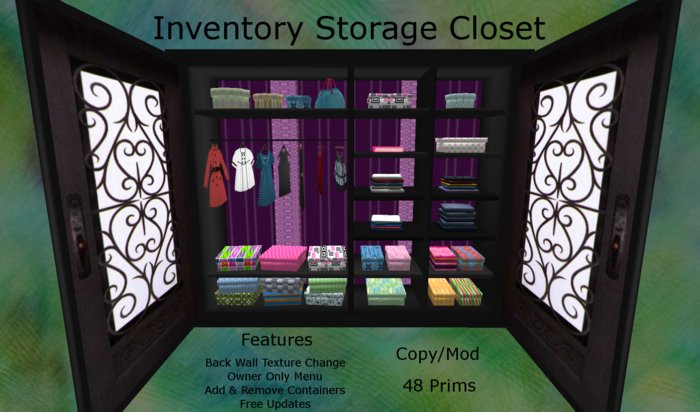Inventory Storage Closet L48 prims Boxed