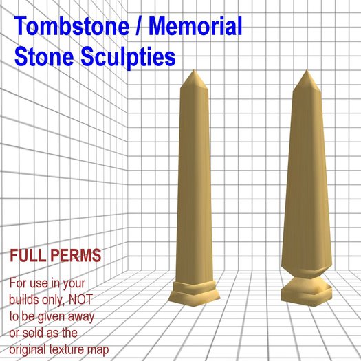 Tombstone 2 & 3 Sculpty Maps Full Perms