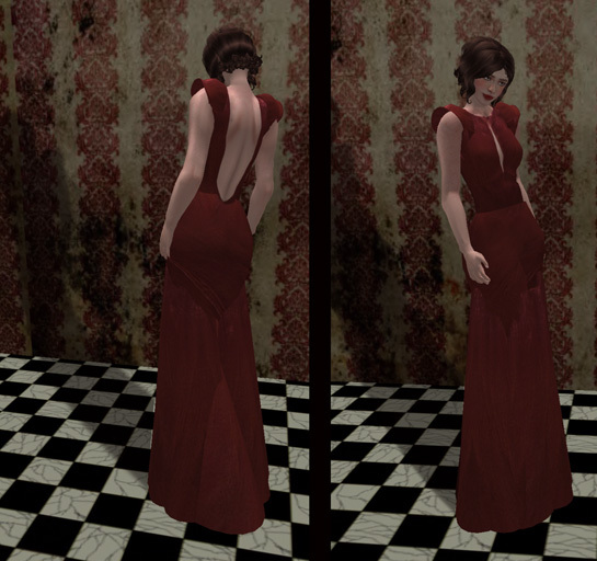 *MD* Red Velvet Evening Gown