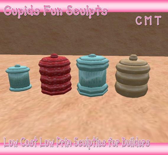 CUPIDS FUN SCULPTS 4 Kitchen Canister Jars