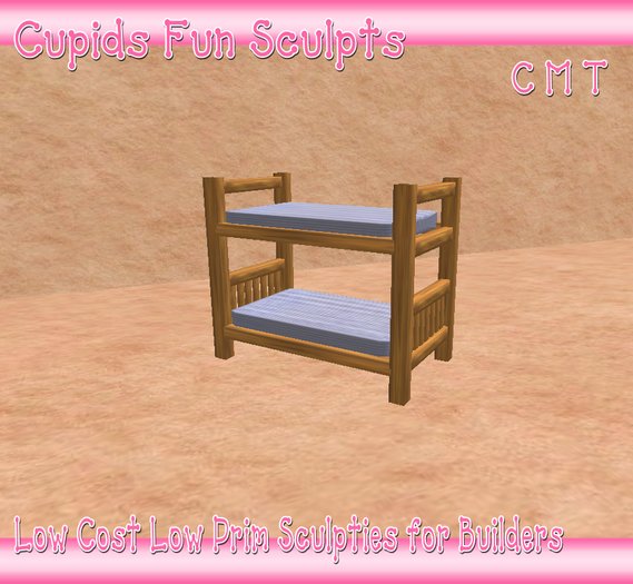 CUPIDS FUN SCULPTS BUNK BED WITH MATTRESSES