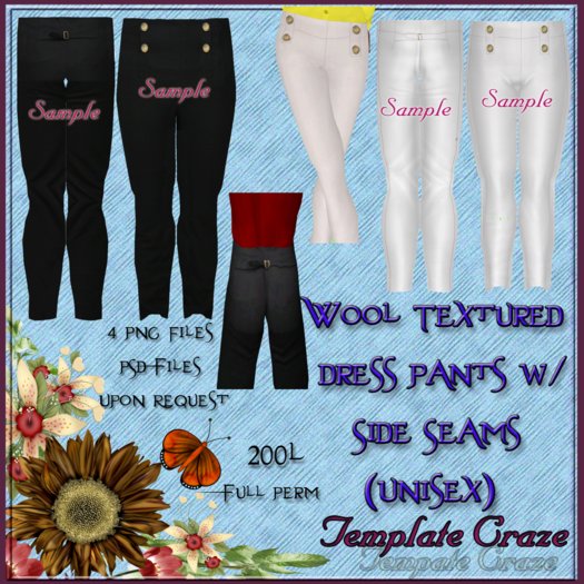 *~Template Craze ~* Wool Textured Dress Pants with Side Seams