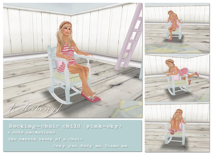 {meberry} Rocking-chair child (pink-sky)
