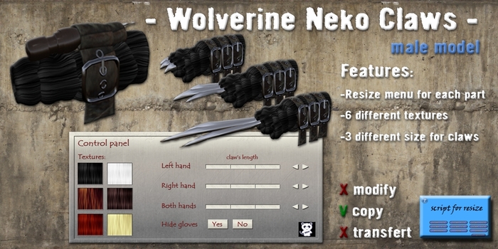 **KKPP** Wolverine Neko Claws MALE