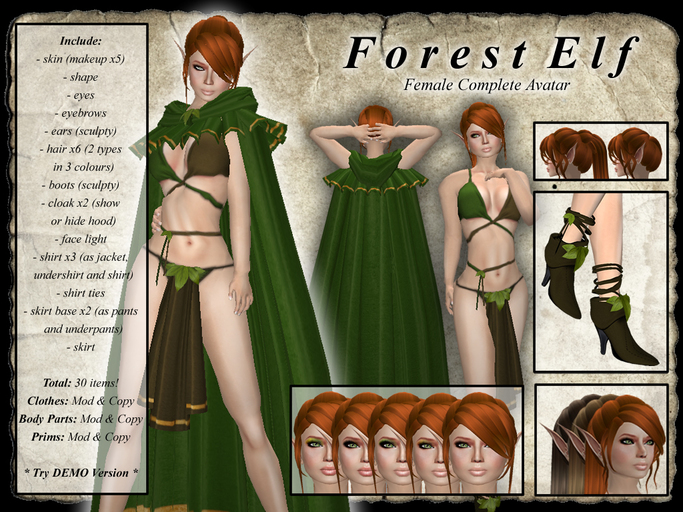 * Forest Elf * Female Complete Avatar