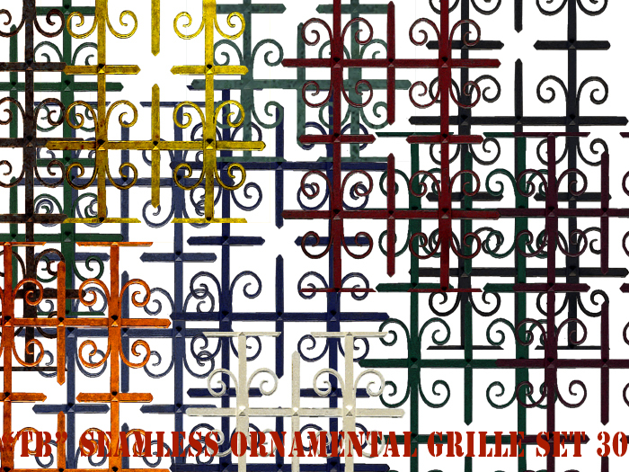 Twice baked 12 textures seamless ornamental grill set 30