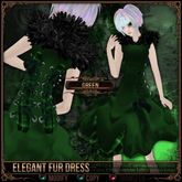 Mesh * =^.^= Curious Kitties - Elegant Fur Dress - Green 