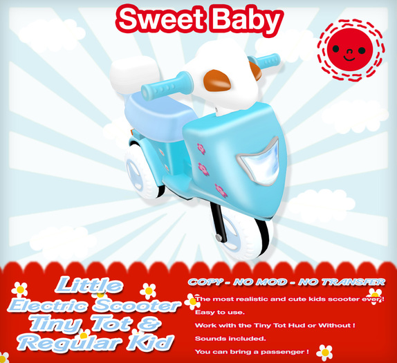 Sweet Baby - Little Electric Scooter Blue [Tiny Tot & Regular]