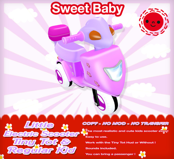Sweet Baby - Little Electric Scooter Purple [Tiny Tot & Regular]