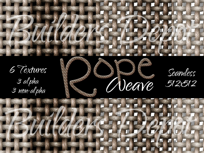 FULL PERM 6 Seamless Rope Basket Weave Textures