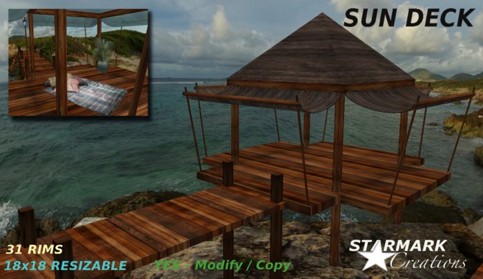 Cool adjustable sun deck dark brown/dark wood V2  from STARMARK CREATIONS -- promo price --