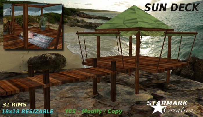 Cool adjustable sun deck green/dark wood V2  from STARMARK CREATIONS -- promo price --