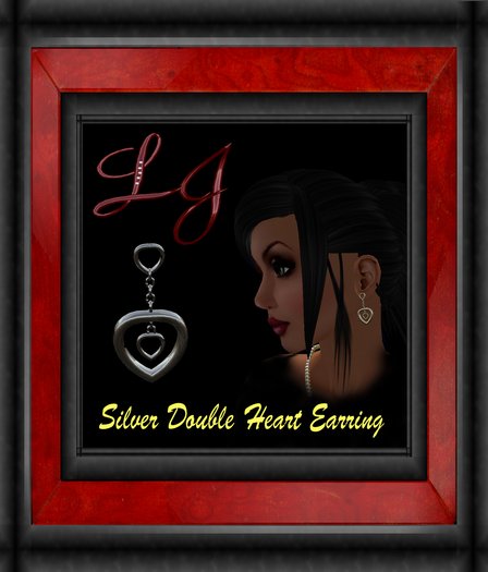 Silver double Hearts Earrings(box)