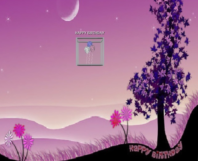 Happy Birthday Glass Box- 3 Balloon's and Floating Text