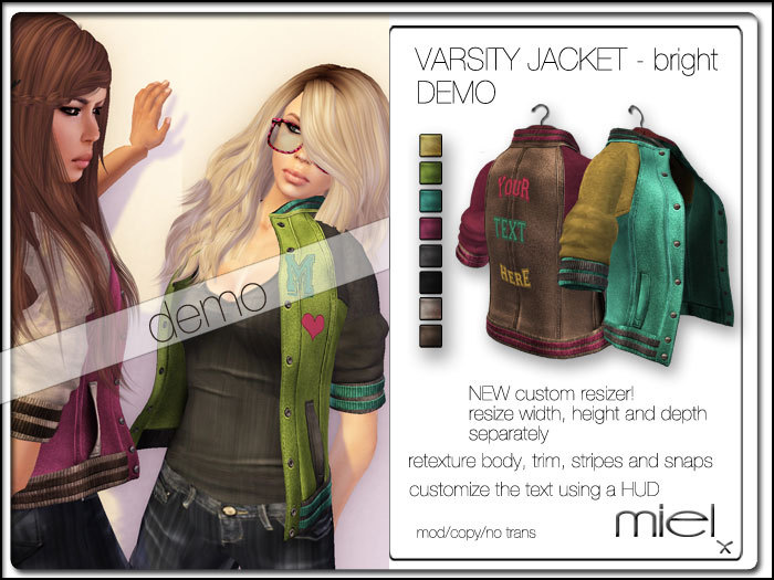 MIEL VARSITY JACKET BRIGHT DEMO