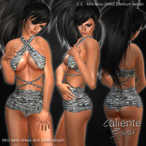 C.E - Mini sexy Dress platinum sequin