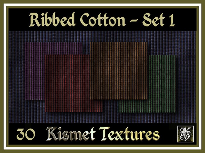 *Kismet* Ribbed Cotton Fabric Textures - Set 1 (30)