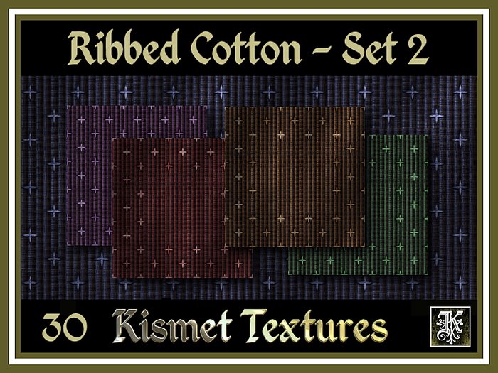 *Kismet* Ribbed Cotton Fabric Textures - Set 2 (30)