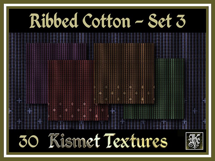 *Kismet* Ribbed Cotton Fabric Textures - Set 3 (30)