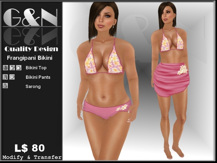G&N Quality Design Frangipani Bikini Set 