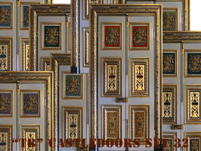 Twice baked 17 textures of a magnificent coloured french castle door set 32