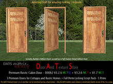 Scripted Log Cabin Door, Rustic Country Estate Door Builders Pack, Country Home Door, Wooden Portal D0062