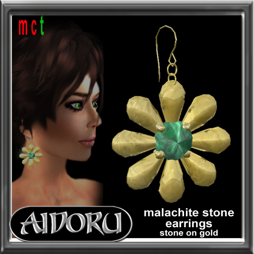 "daisy" malachite earrings  for woman