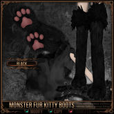 [Mesh] =^.^= Curious Kitties - Monster Fur Kitty Boots - Black 