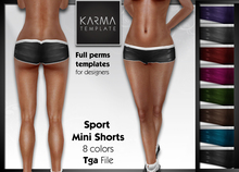 Karma Template - TGA - Female Sport Mini Shorts - 8 Colors - High detailled Texture 1024 px