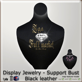 Display Jewelry - Support Bust Black Leather