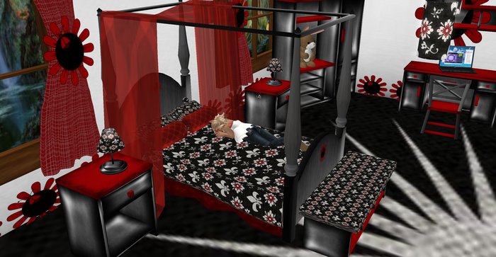 CHILDREN BEDROOM RED FLOWER 50% Off