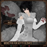 [Mesh] =^.^= Curious Kitties - Monster Fur Kitty Gloves - White 