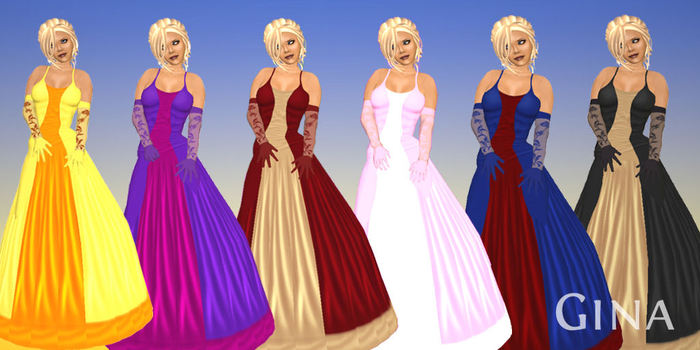 Clothing - Limited "Gina" gowns in 6 colors, long skirt