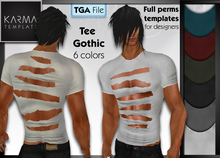 Karma Template - TGA - Tee Ripped 6 colors - High detailled Texture Template 1024 px