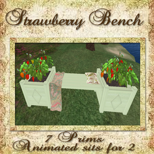 Second Life Marketplace - *The Strawberry Box* Strawberry Bench *Leaf*