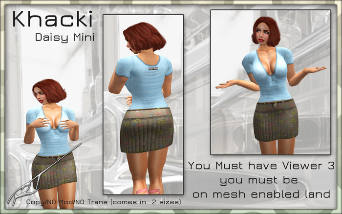 Daisy khacki pleated mesh mini skirt with t-shirt