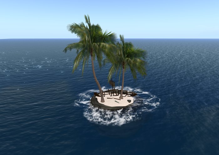 Outsim Cliff, Old Rotten Ship, 2 Palms 