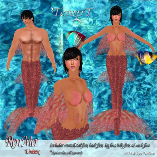 TempT~Ren Mer Unisex tail/fin set