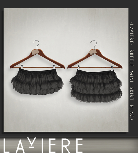 -LaViere- Ruffles Mini Skirt Black