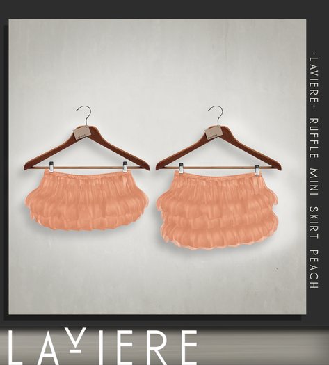 -LaViere- Ruffles Mini Skirt Peach